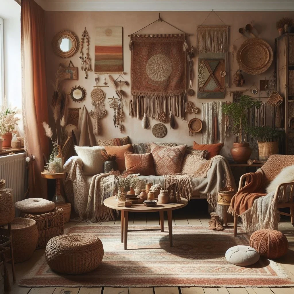 Stanza decorata in stile Boho Chic