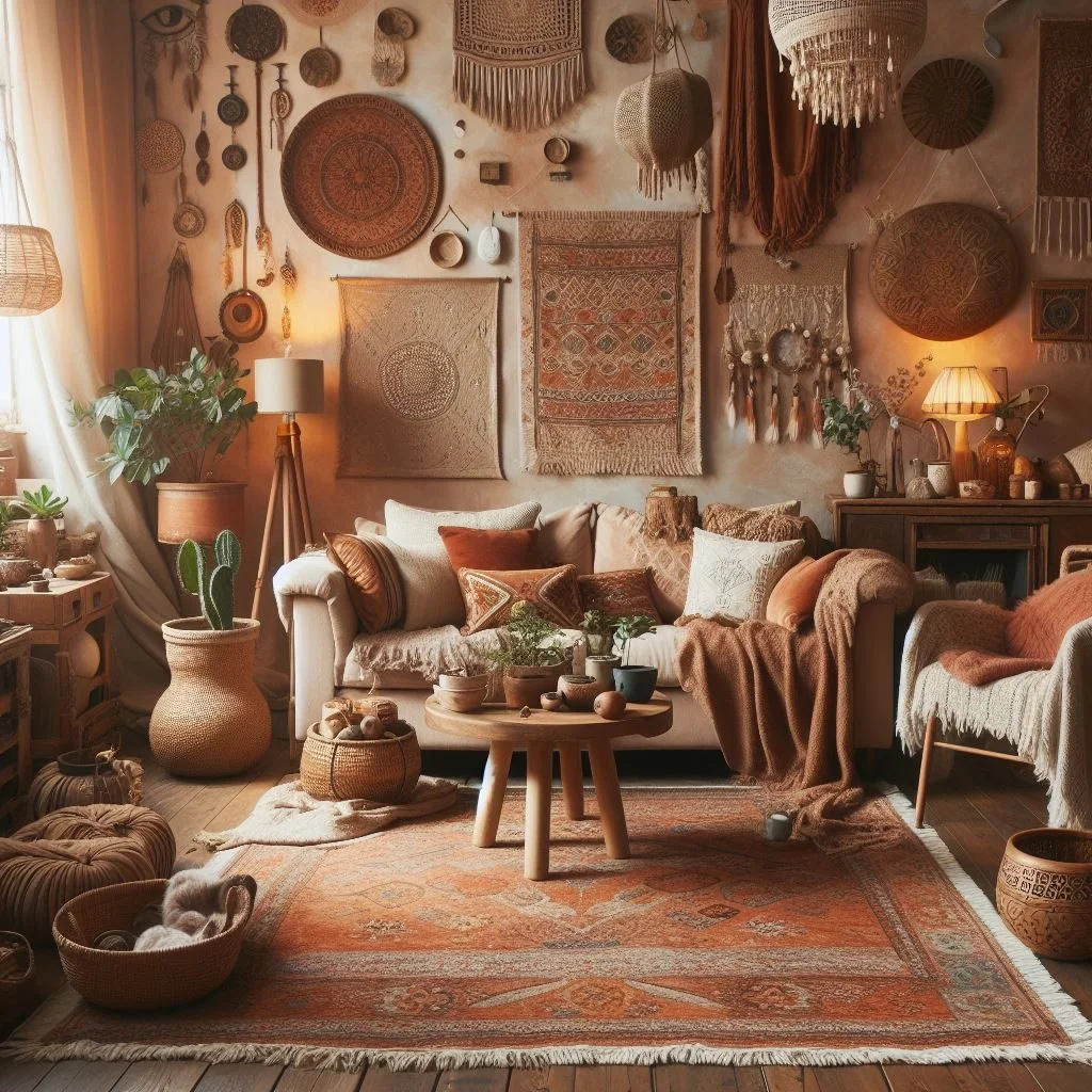Stanza decorata in stile Boho Chic