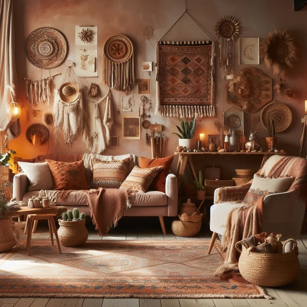 Stanza decorata in stile Boho Chic