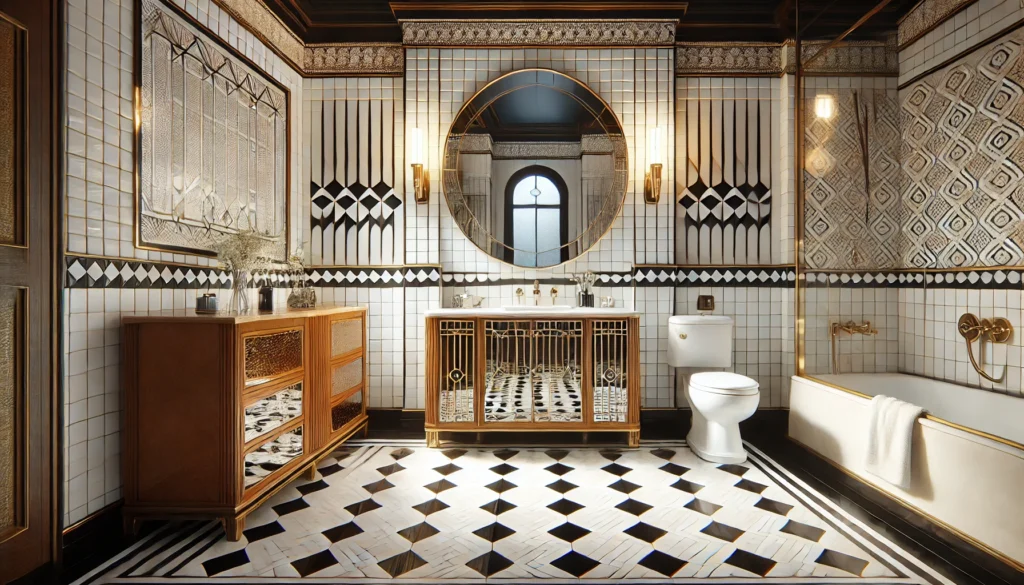 Bagno in stile Art Déco in una casa storica