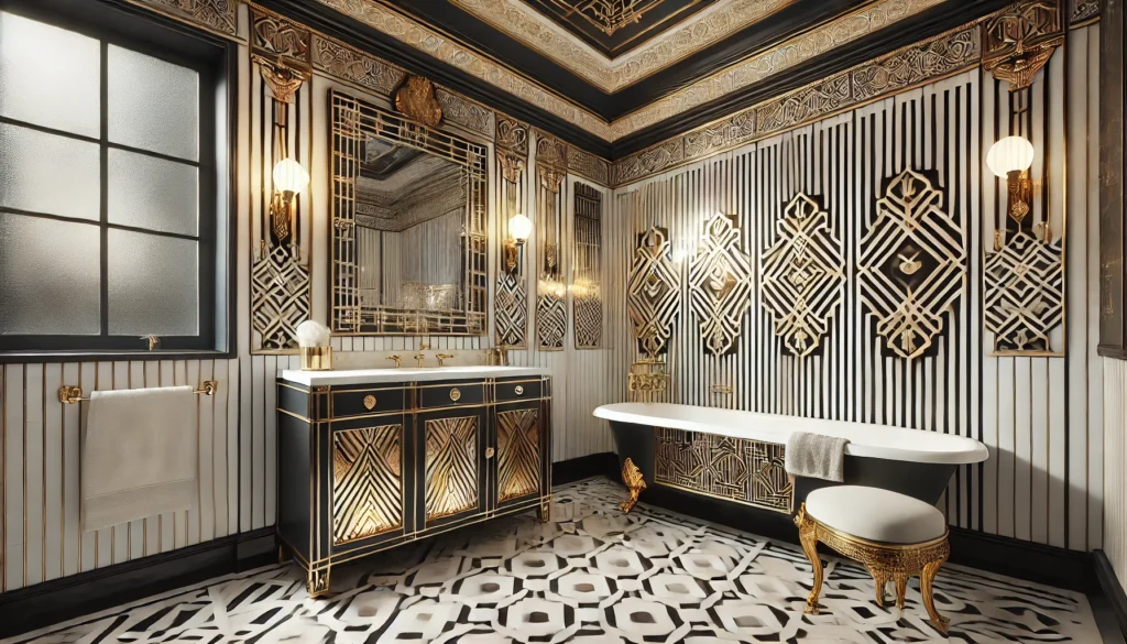 Un bagno in stile art deco